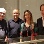 Renata Vuono, do Turismo de Israel entre Abel Ferreira, Isaías Pereira e Eduardo Barbosa, da Flot
