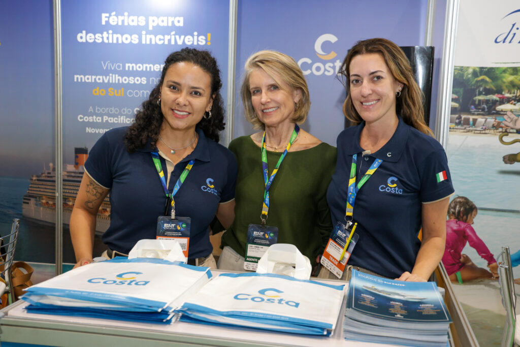 Miria Nascimento, Soraya Gili e Marina Moreira, da Costa Cruzeiros