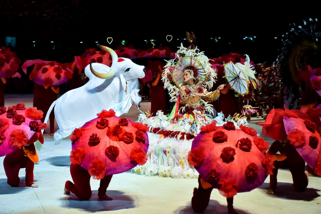 No Bumbodromo a bailarina demonstrou seu amor pelo Garantido Boi Caprichoso vence Festival de Parintins 2024, conheça o enredo e veja fotos