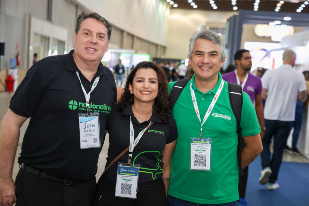 Ricardo Aly, Ana Elisa Santos e Ricardo André Guimarães, do Nacional Inn Hotéis