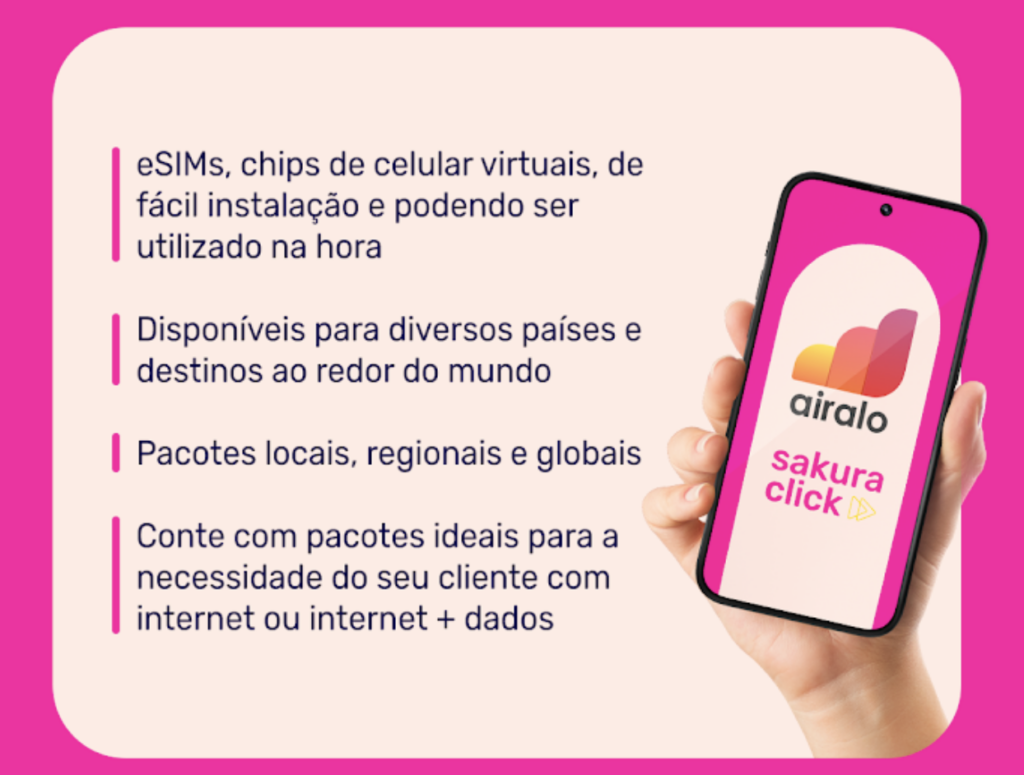 Captura de Tela 2025 02 11 as 10.23.08 Sakura Consolidadora fecha parceria com Airalo para oferecer chip virtual a agentes de viagem