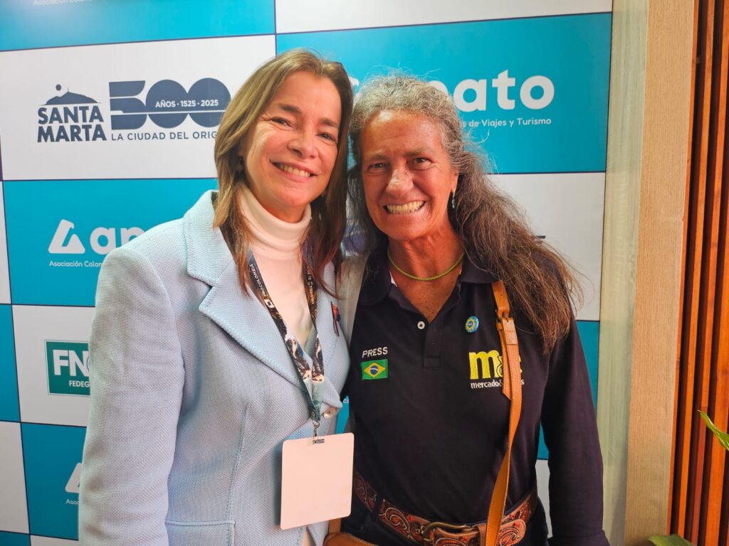 Carmen Caballero, presidente da ProColombia, com Mari Masgrau, do M&E