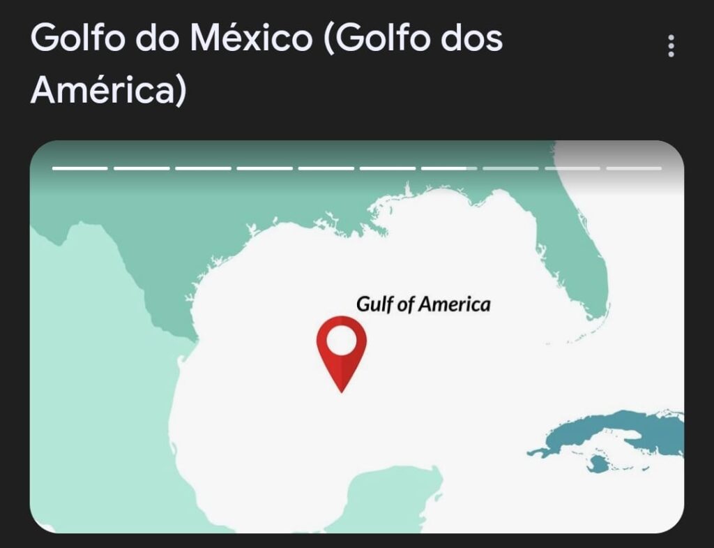 IMG 20250211 WA0011 Google passa a sugerir "Golfo da América" para usuários brasileiros que pesquisam sobre o Golfo do México