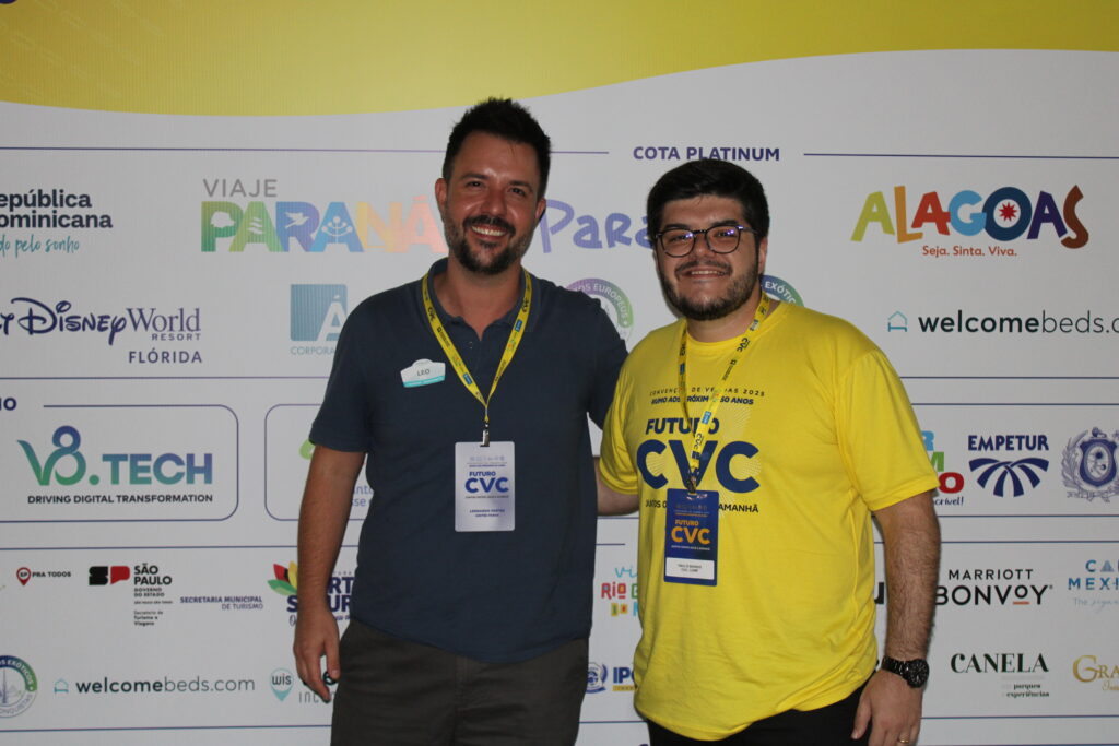 Leonardo Fortes, do United Parks com Paulo Biondo, da CVC