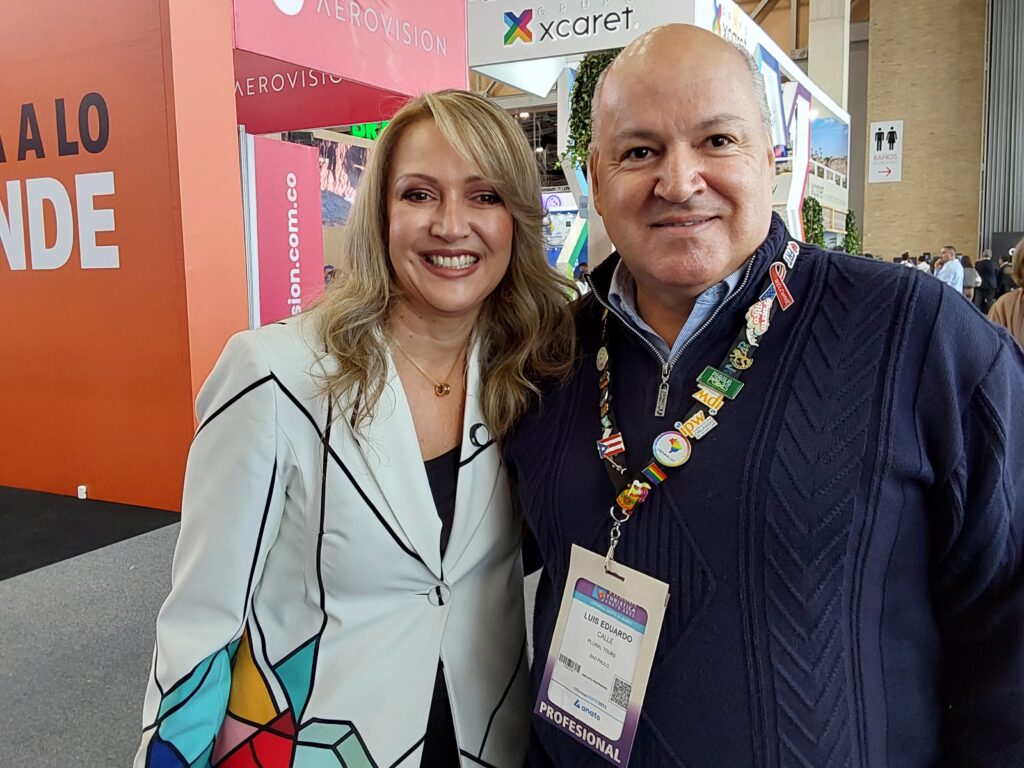 Presidente da ANATO, Paula Cortés, com Luis Calle, da Camar Turismo