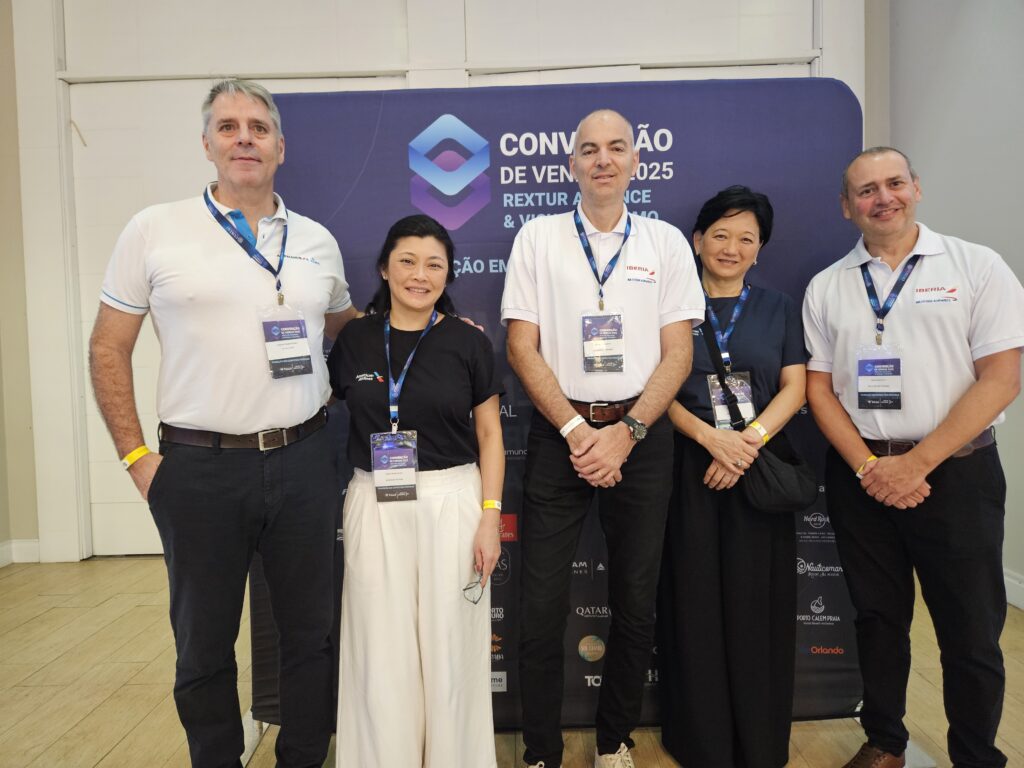 Eduardo Scalzo, da Air france KLM, Heleni Hamamoto e Julia Christina, da American Airlines, e Luciano Cardoso e Daniel Santoro, da Iberia British Airways