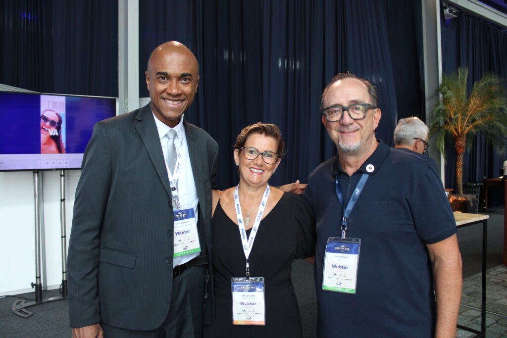 Luis Sobrino, da Secretaria de Turismo de São Paulo, Ines Bellini, da Mender Tur e Ricardo Alves, da Velle